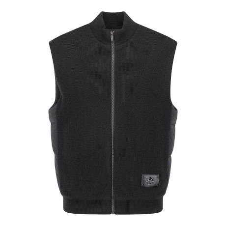 남성 니트 블록 구스 다운 방풍 집업 베스트