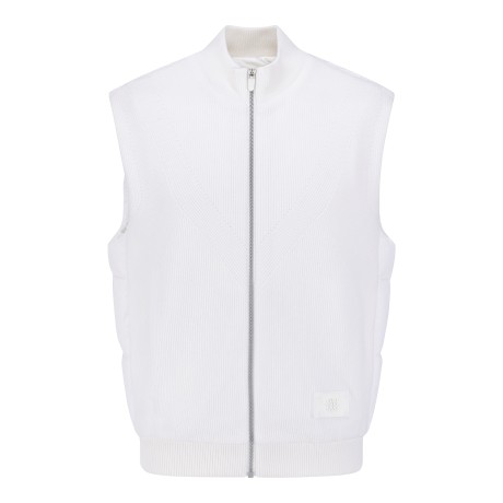 남성 니트 블록 구스 다운 방풍 집업 베스트