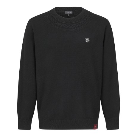 남성 별 심볼 케이블 라인 긴팔 니트