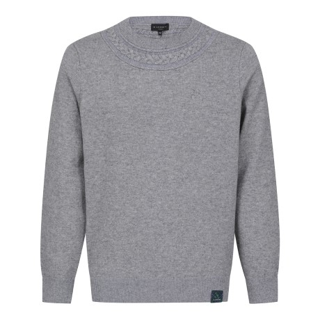 남성 별 심볼 케이블 라인 긴팔 니트