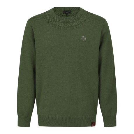 남성 별 심볼 케이블 라인 긴팔 니트