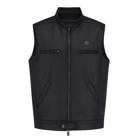 남성 레더라이크 로고 슬리브리스 점퍼