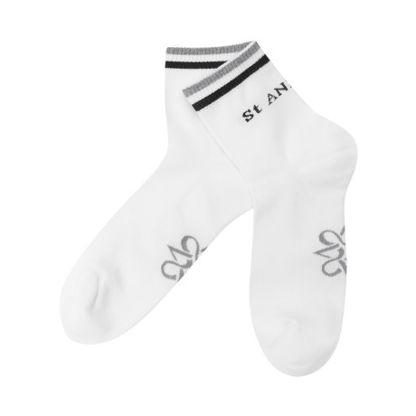 남성 배색라인 로고 중목 양말