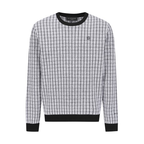 남성 체크 조직감 긴팔 니트