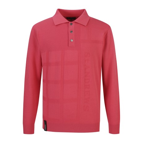 남성 체크 조직감 믹스 칼라 긴팔 니트