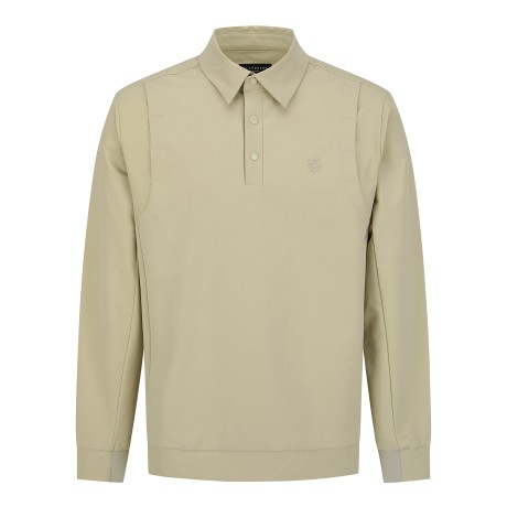 남성 패널 암홀 칼라 긴팔 티셔츠