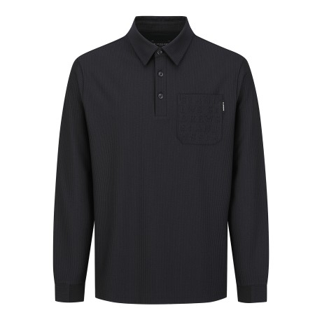 남성 입체 로고 포켓 칼라 긴팔 티셔츠