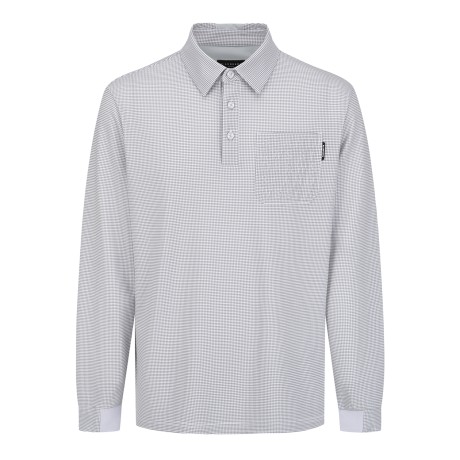 남성 입체 로고 포켓 칼라 긴팔 티셔츠