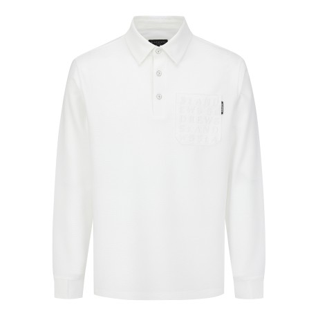 남성 입체 로고 포켓 칼라 긴팔 티셔츠