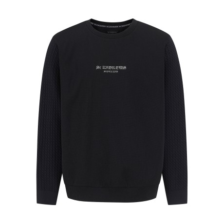 남성 케이블 슬리브 로고 긴팔티셔츠