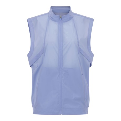 남성 로고 타공 모크넥 풀 집업 베스트