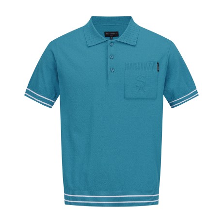 남성 STA 포켓 칼라 반팔 니트