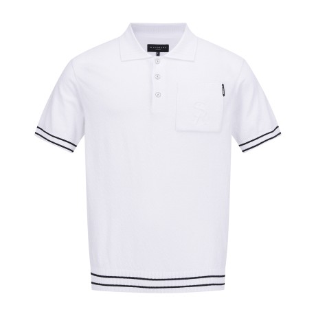 남성 STA 포켓 칼라 반팔 니트