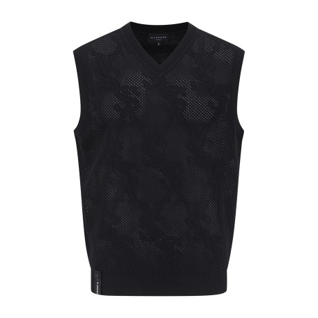 남성 STA 패턴 브이넥 타공 니트 베스트