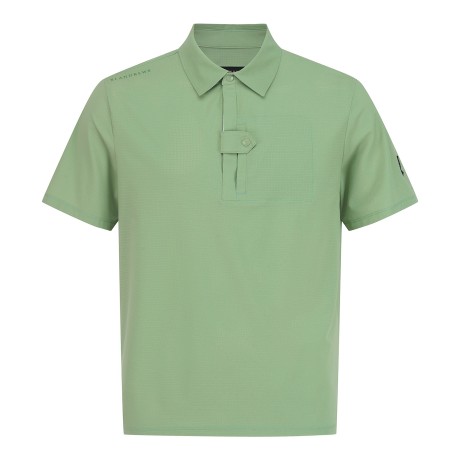 남성 시어서커 버튼 탭 포켓 티셔츠