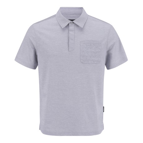 남성 엠보 로고 포켓 멜란지 반팔 티셔츠