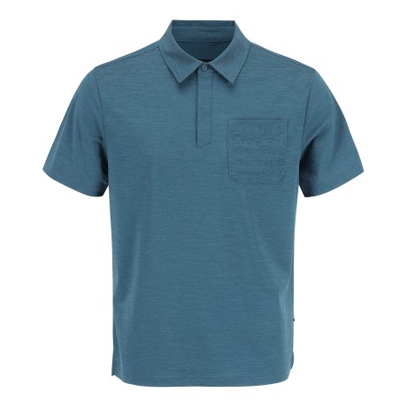 남성 엠보 로고 포켓 멜란지 반팔 티셔츠