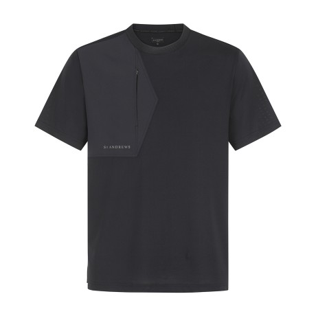 남성 우븐 믹스 메쉬 반팔 티셔츠