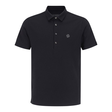 남성 별 심볼 엠보 패턴 칼라 반팔 티셔츠