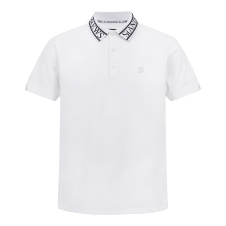 남성 배색 로고 칼라 반팔 티셔츠