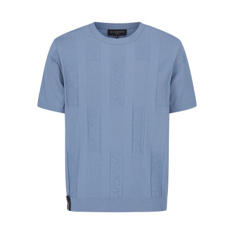 남성 로고 라인 반팔 니트