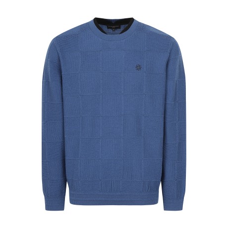 남성 스퀘어 조직감 믹스 레이어드 니트