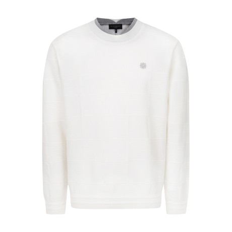 남성 스퀘어 조직감 믹스 레이어드 니트