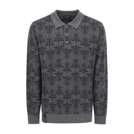 남성 바로크 패턴 자카드 카라 니트