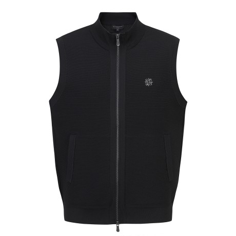 남성 스트라이프 조직감 투웨이 집업 베스트