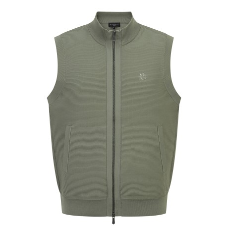 남성 스트라이프 조직감 투웨이 집업 베스트