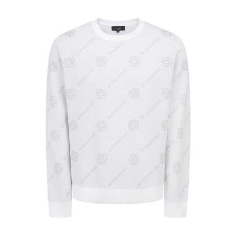 남성 별 심볼 로고 플레이 패턴 긴팔 니트