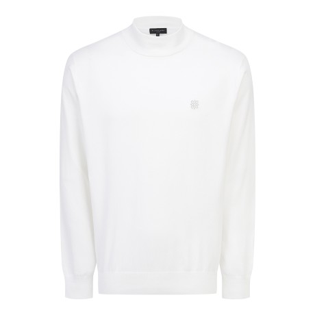 남성 별 심볼 립조직 모크넥 긴팔 니트