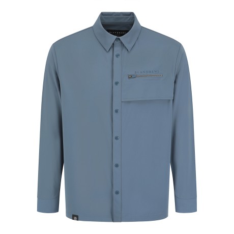 남성 스냅 버튼 스트레치 긴팔 티셔츠