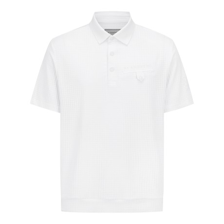 남성 조직감 하프 버튼 카라 반팔 티셔츠