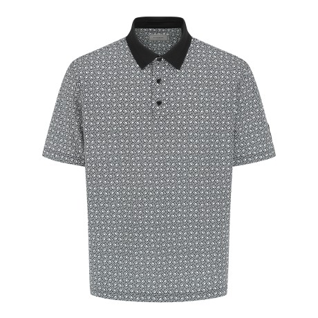 남성 심볼 패턴 배색 카라 반팔 티셔츠