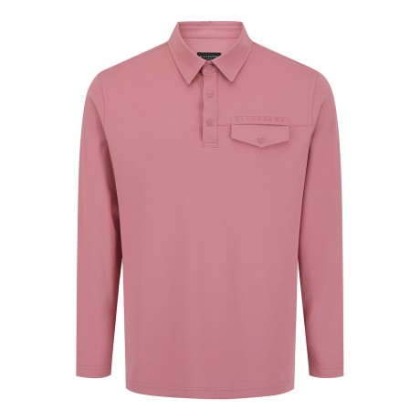 남성 하프 버튼 플랩 포켓 긴팔 티셔츠