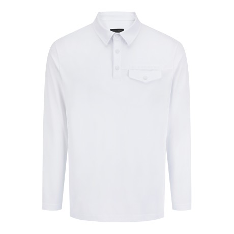 남성 하프 버튼 플랩 포켓 긴팔 티셔츠