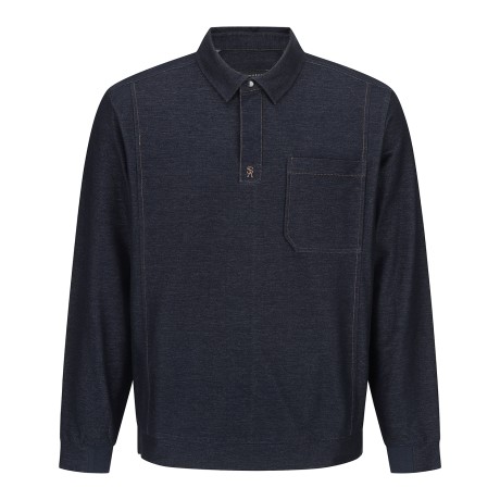 남성 STA 로고 자수 하프 버튼 티셔츠