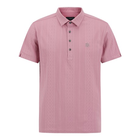 남성 케이블 니트 라이크 카라 반팔 티셔츠