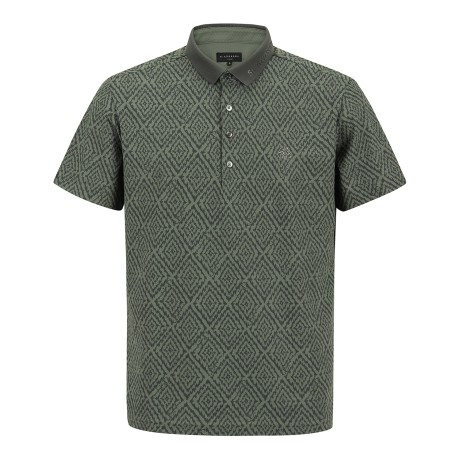 남성 별 심볼 다이아 패턴 카라 반팔 티셔츠