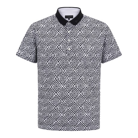 남성 별 심볼 다이아 패턴 카라 반팔 티셔츠