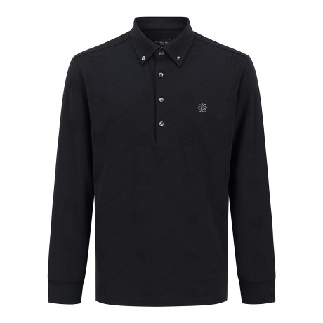 남성 별 심볼 로고 패턴 카라 긴팔 티셔츠