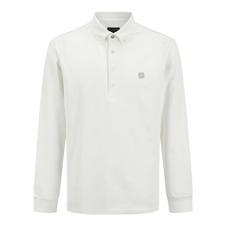 남성 별 심볼 로고 패턴 카라 긴팔 티셔츠