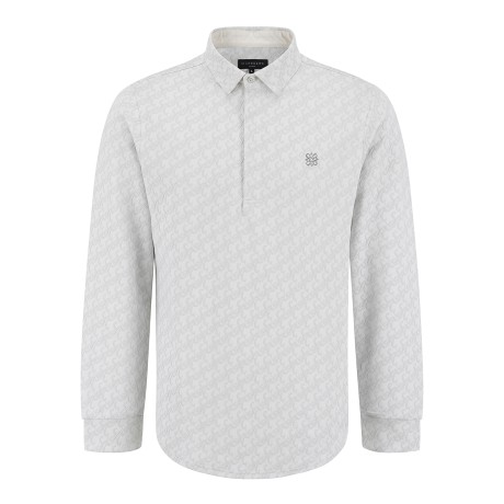 남성 로고 패턴 자카드 긴팔티셔츠