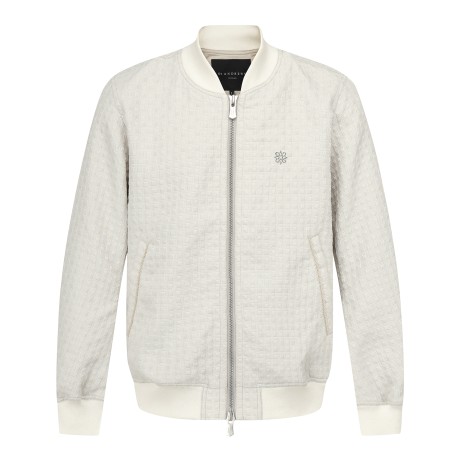 남성 스퀘어 패턴 자가드 집업 점퍼