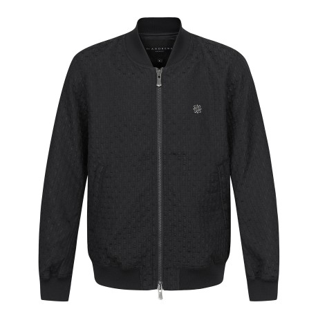 남성 스퀘어 패턴 자가드 집업 점퍼