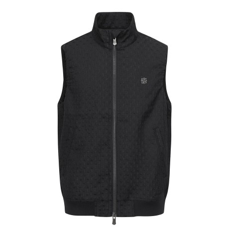 남성 스퀘어 패턴 자가드 점퍼 베스트