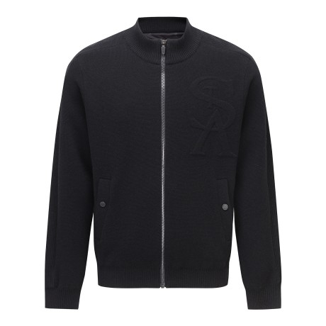 남성 엠보 STA 로고 캐시미어 혼방 방풍 집업 가디건