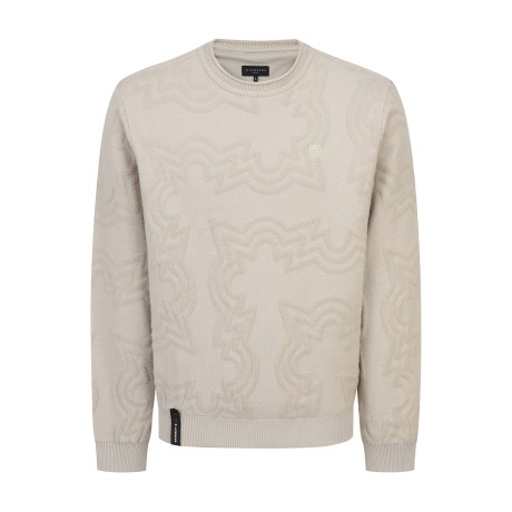 남성 별 심볼 부클사 MIX 방풍 니트