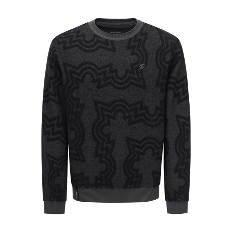 남성 별 심볼 부클사 MIX 방풍 니트